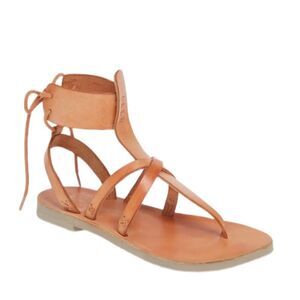 Free People Vacation Day Wrap Sandals in Natural Tan, 9.5 New